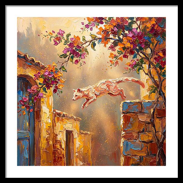 Leaping Palm Civet In Blooming Village