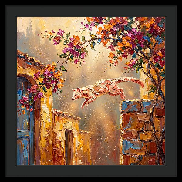 Leaping Palm Civet In Blooming Village