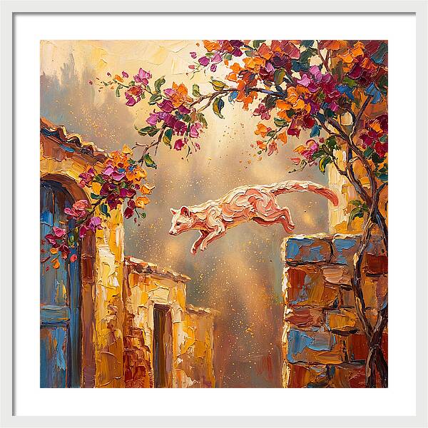 Leaping Palm Civet In Blooming Village