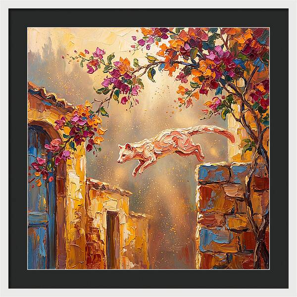 Leaping Palm Civet In Blooming Village