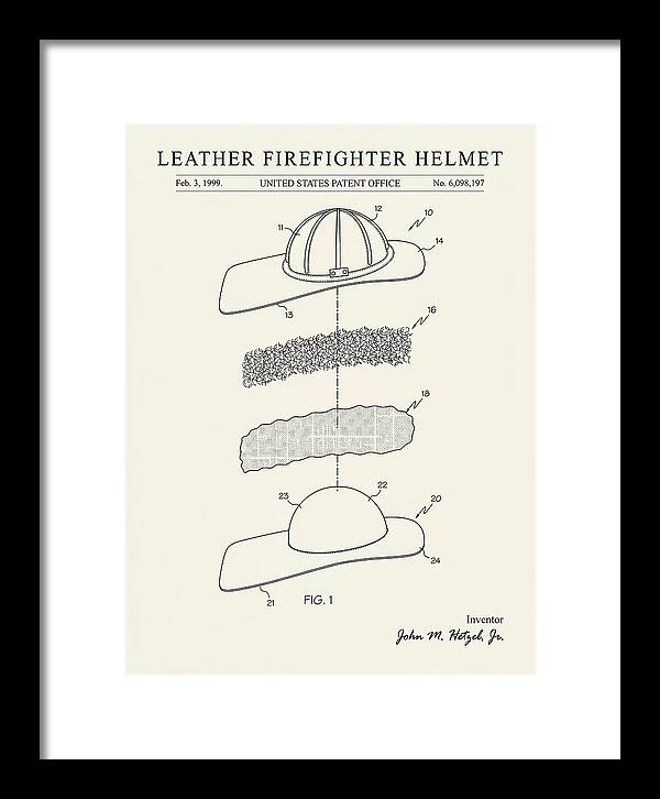 Leather Firefighter Helmet Minimalist Patent Us6098197