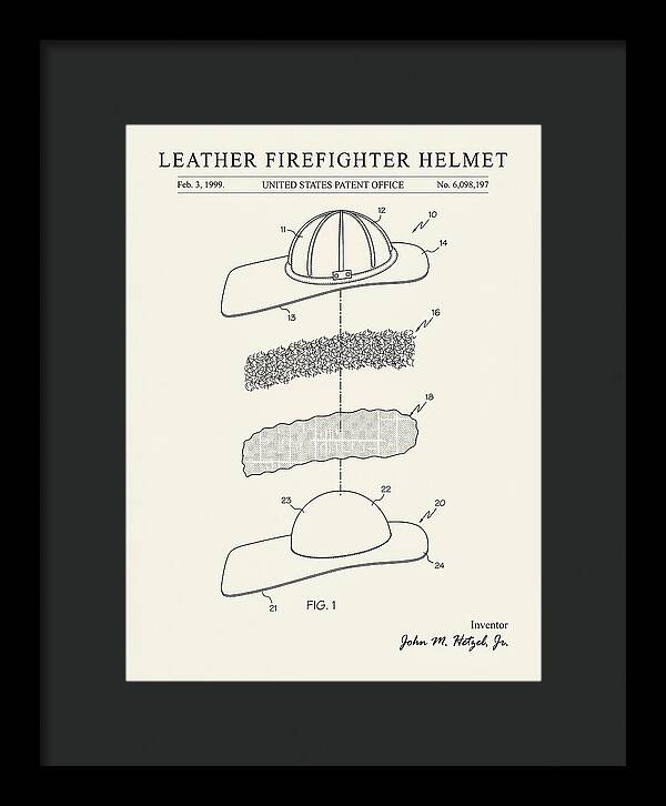 Leather Firefighter Helmet Minimalist Patent Us6098197