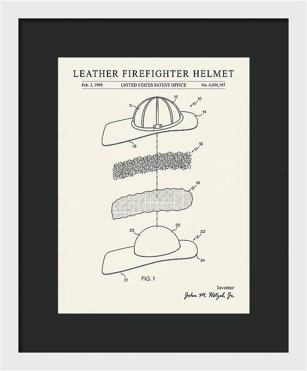 Leather Firefighter Helmet Minimalist Patent Us6098197