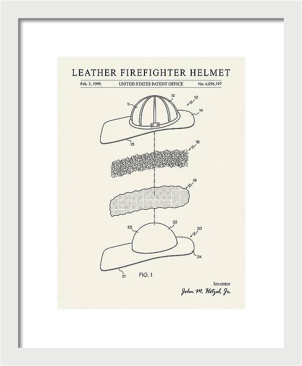 Leather Firefighter Helmet Minimalist Patent Us6098197