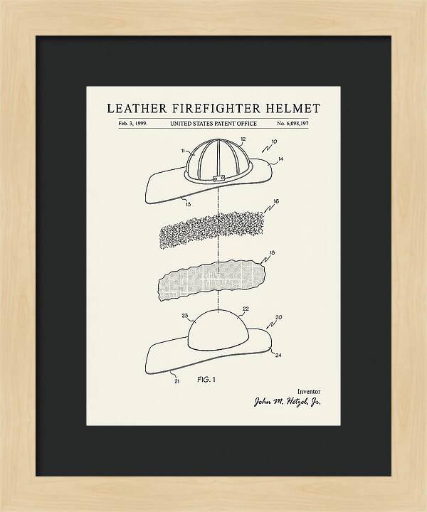 Leather Firefighter Helmet Minimalist Patent Us6098197