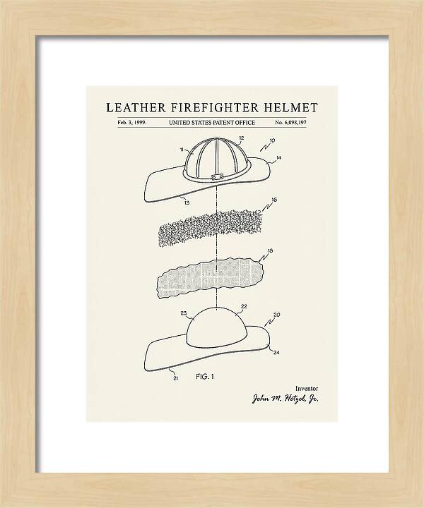 Leather Firefighter Helmet Minimalist Patent Us6098197