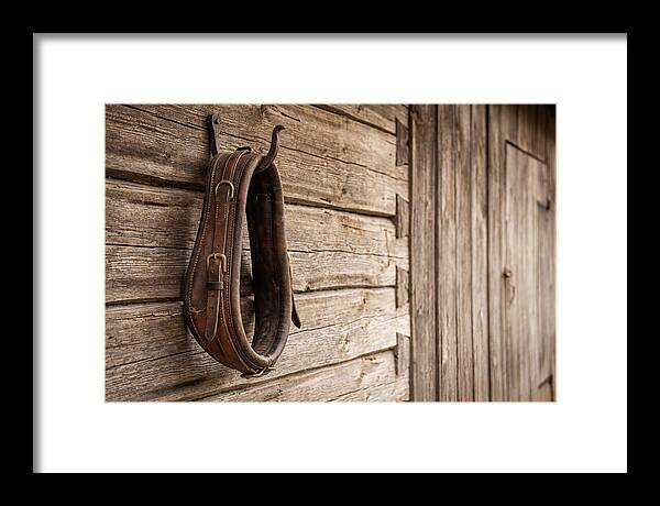 Leather Horse Collar Hanging On Barn Wall