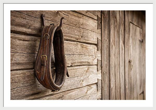 Leather Horse Collar Hanging On Barn Wall