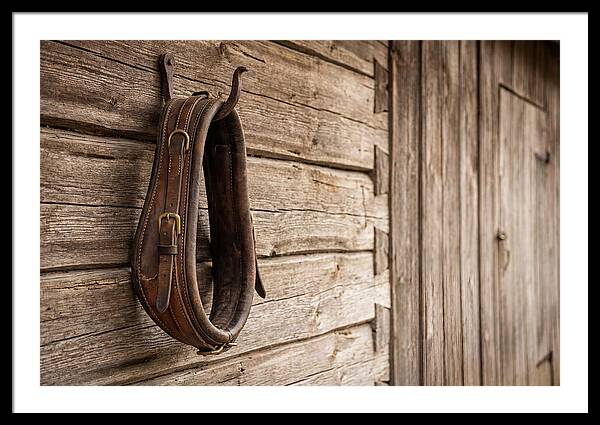 Leather Horse Collar Hanging On Barn Wall