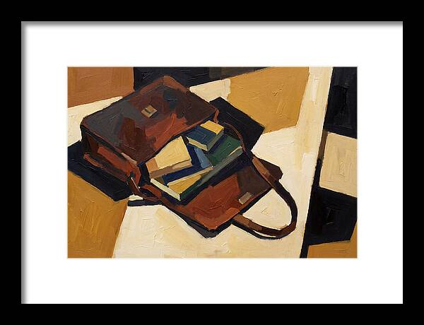Leather Satchel With Contents