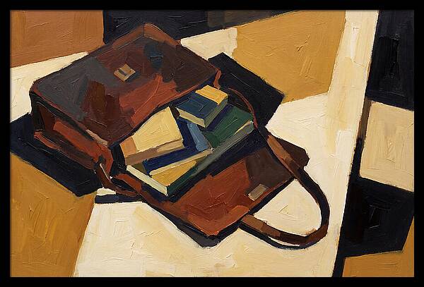 Leather Satchel With Contents