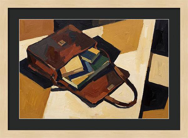 Leather Satchel With Contents