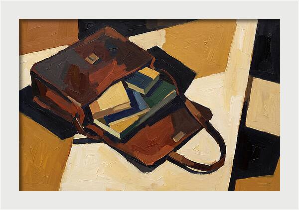 Leather Satchel With Contents