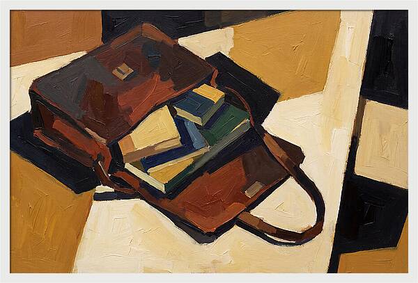 Leather Satchel With Contents
