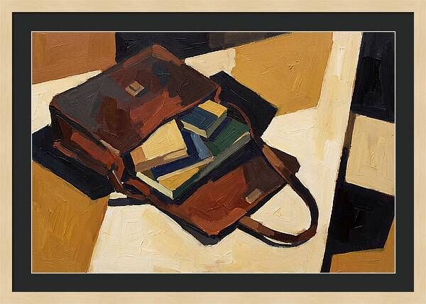 Leather Satchel With Contents