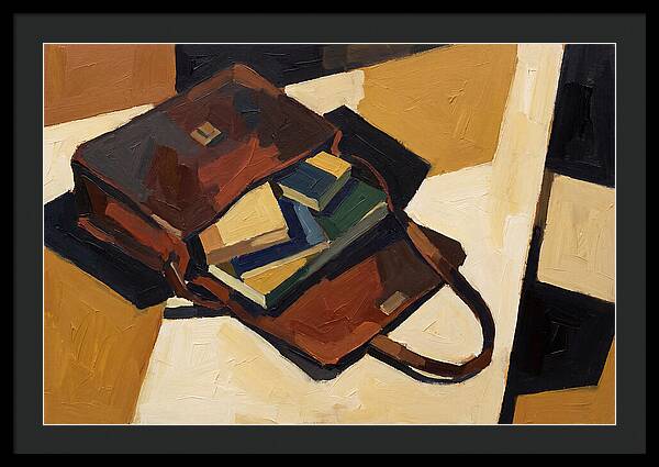 Leather Satchel With Contents