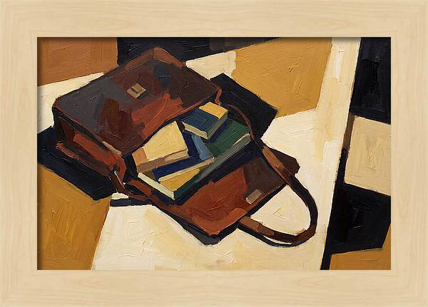 Leather Satchel With Contents