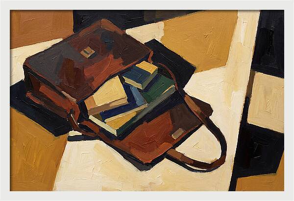 Leather Satchel With Contents