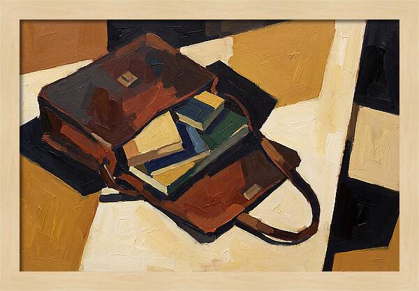 Leather Satchel With Contents