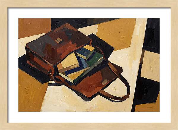 Leather Satchel With Contents