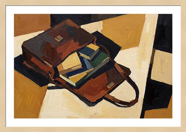 Leather Satchel With Contents