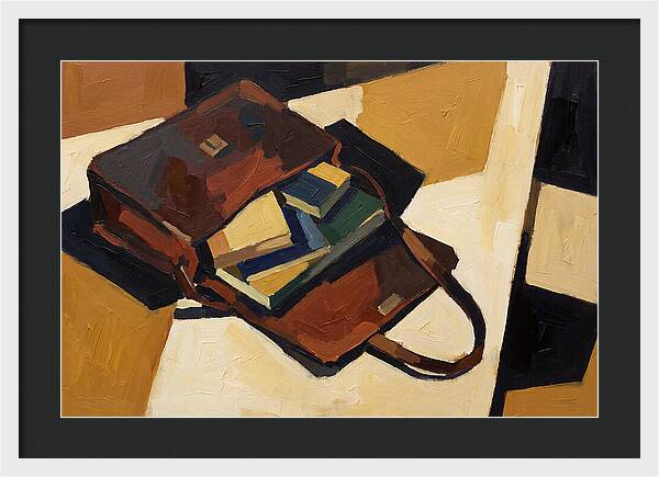 Leather Satchel With Contents