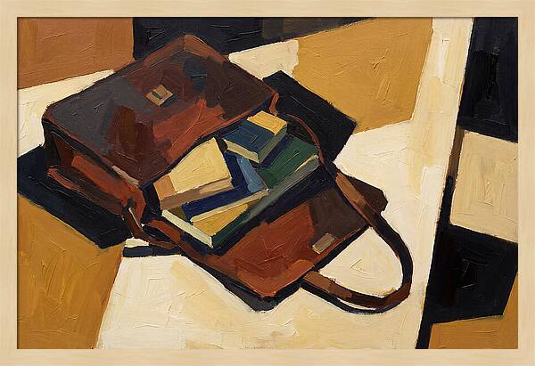 Leather Satchel With Contents