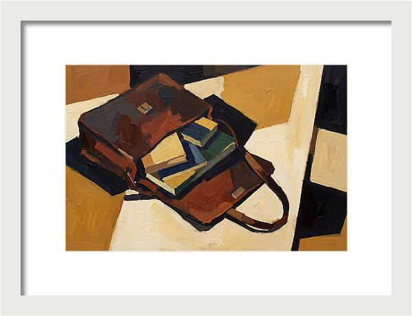Leather Satchel With Contents
