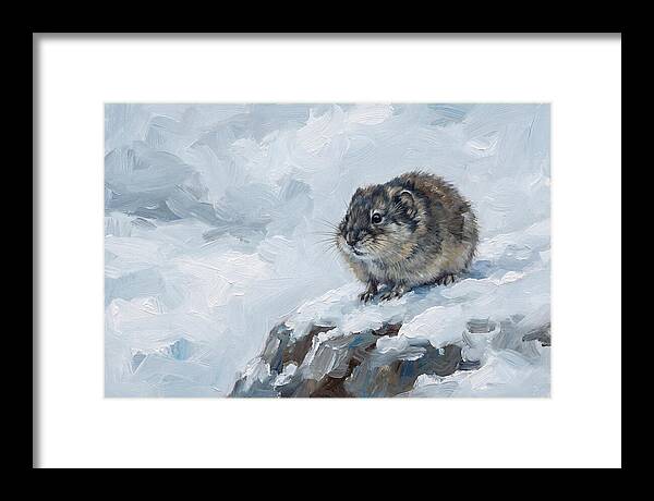 Lemming On A Snowy Rock