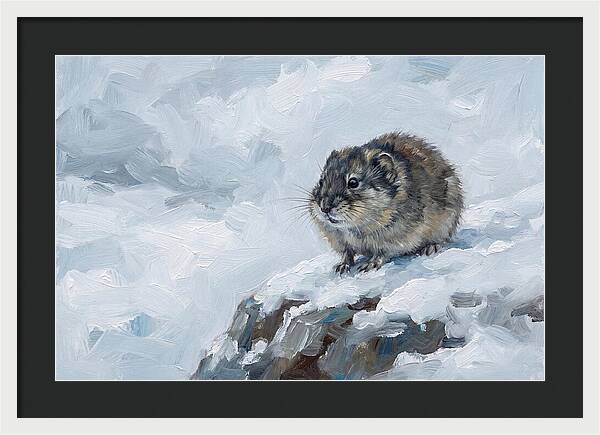 Lemming On A Snowy Rock