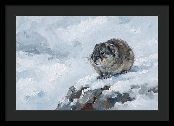 Lemming On A Snowy Rock