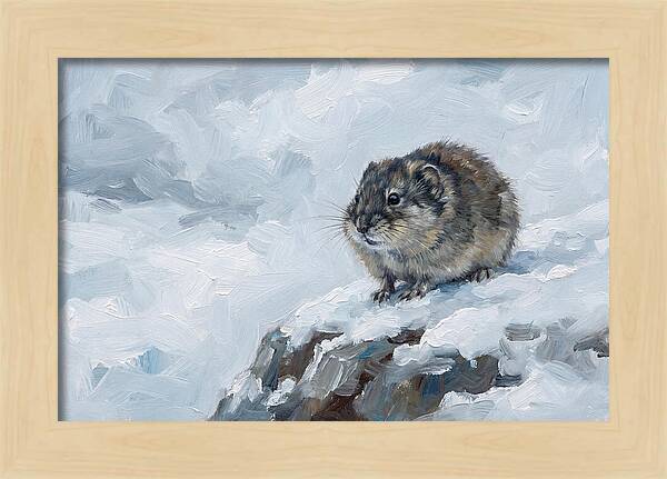 Lemming On A Snowy Rock