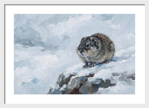 Lemming On A Snowy Rock