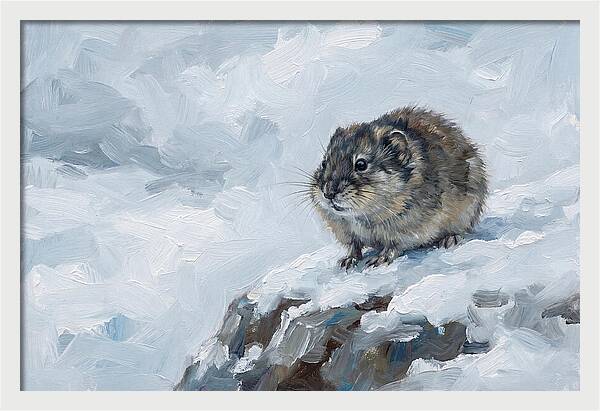 Lemming On A Snowy Rock