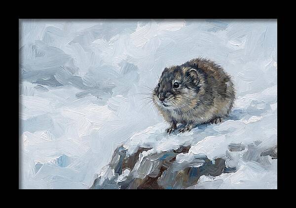 Lemming On A Snowy Rock