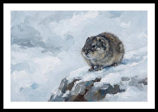 Lemming On A Snowy Rock