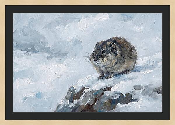 Lemming On A Snowy Rock