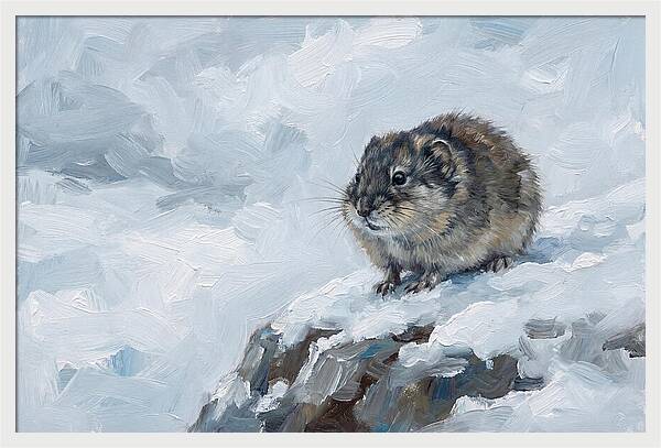 Lemming On A Snowy Rock