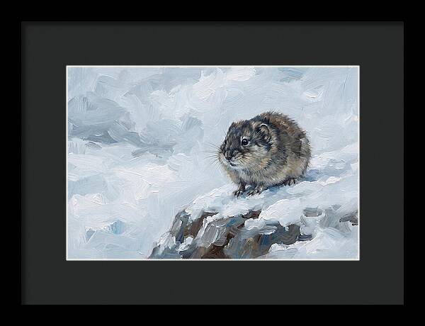 Lemming On A Snowy Rock