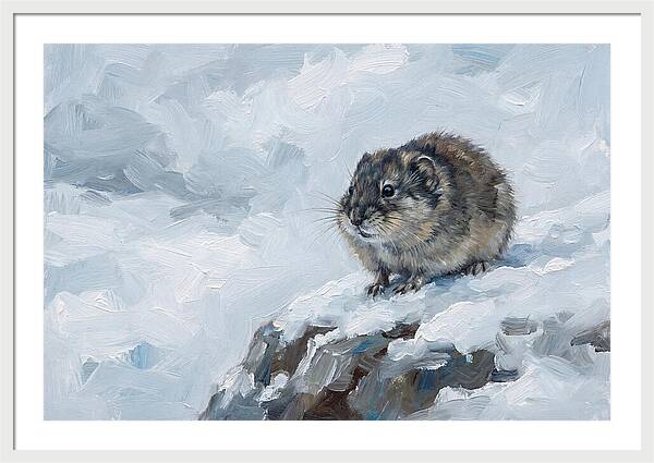 Lemming On A Snowy Rock