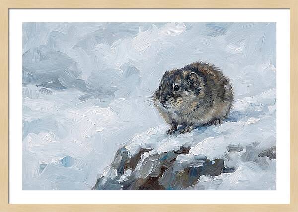 Lemming On A Snowy Rock