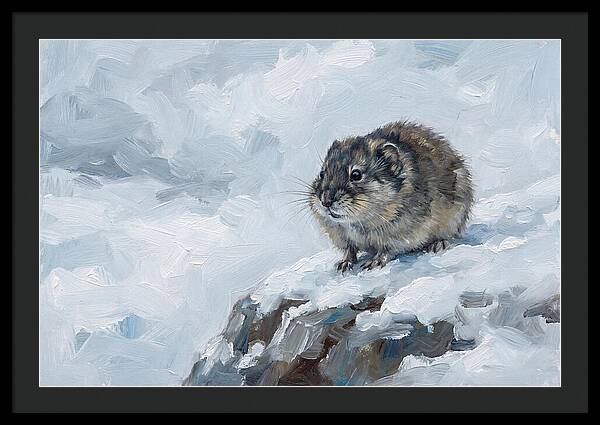 Lemming On A Snowy Rock