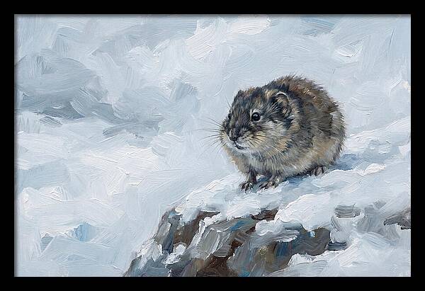 Lemming On A Snowy Rock