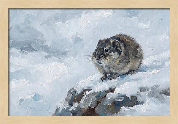 Lemming On A Snowy Rock