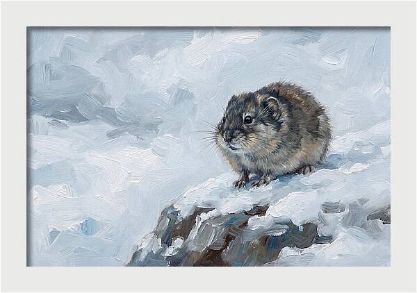 Lemming On A Snowy Rock