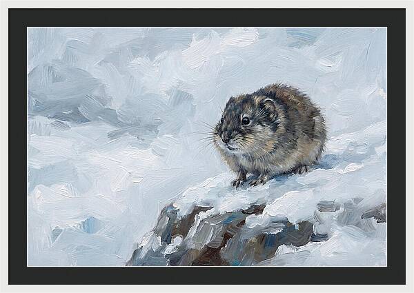 Lemming On A Snowy Rock