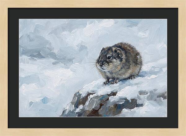 Lemming On A Snowy Rock