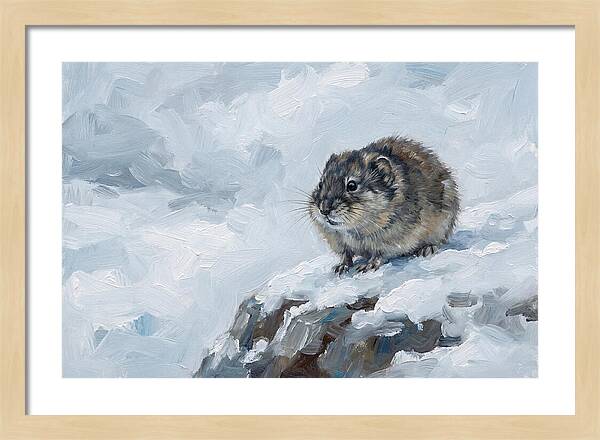 Lemming On A Snowy Rock