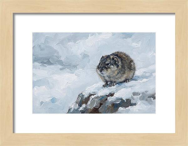Lemming On A Snowy Rock