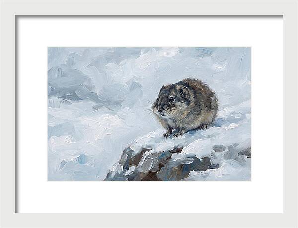 Lemming On A Snowy Rock